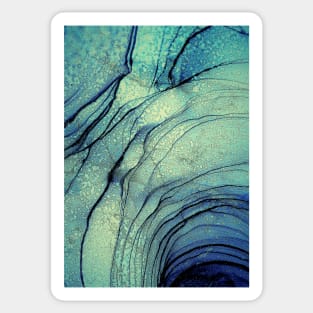 Green and Blue Ripples Sticker